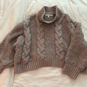 Simply Southern Brown Cowl Neck Sweater